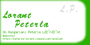 lorant peterla business card